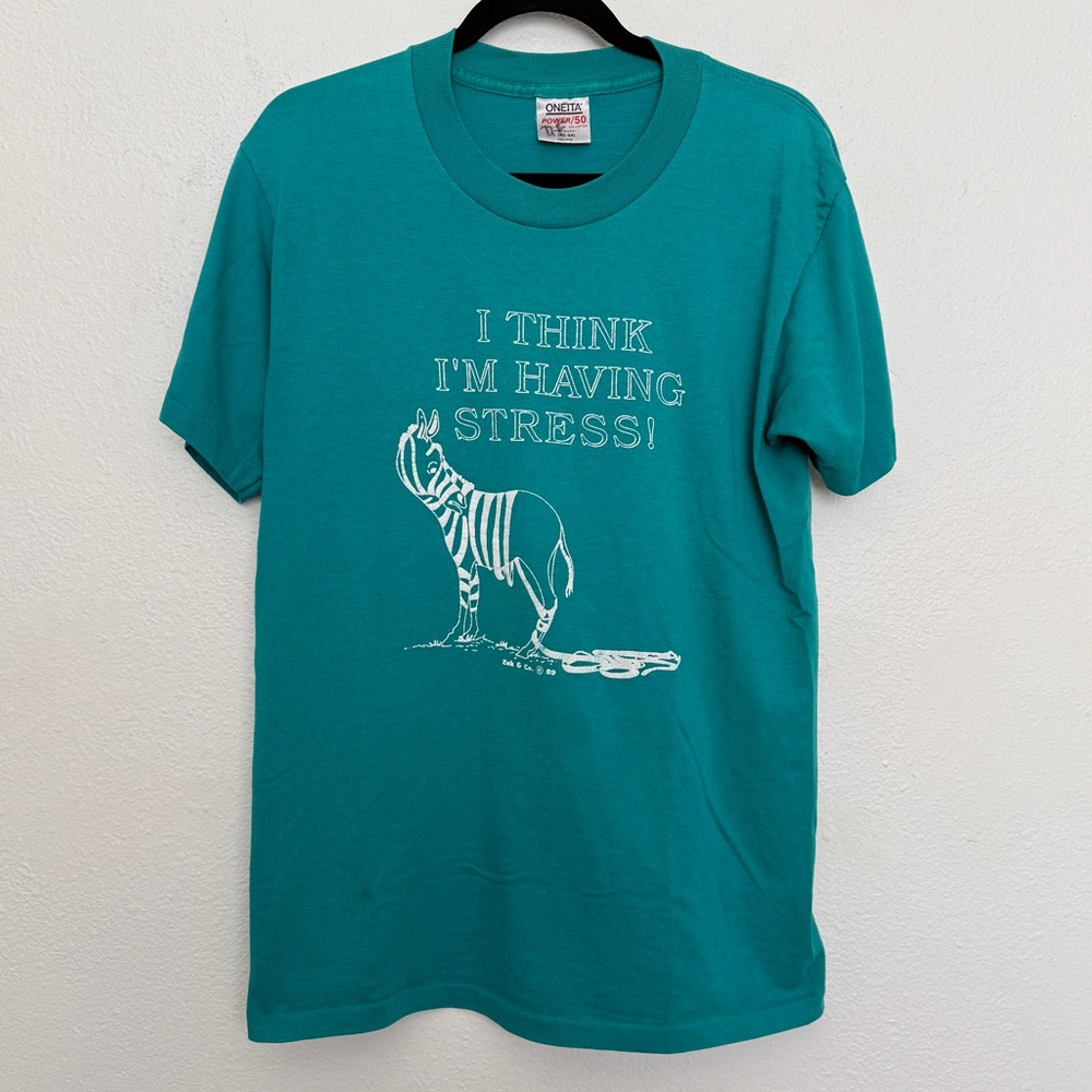 Vintage 80s Zebra Graphic Tee Funny Novelty Animal Shirt 1989 - Picture 8 of 8